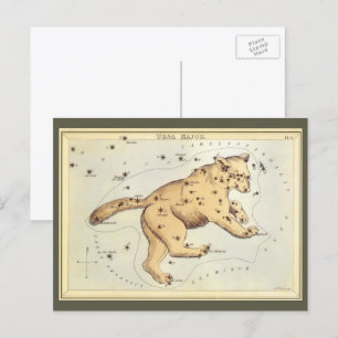 Vintage Astronomie, Ursa Großkonstellation, Bär Postkarte