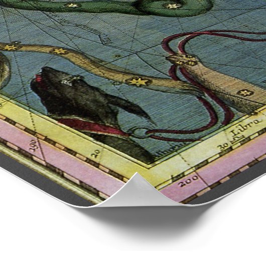 Vintage Astronomie von Matthaeus Seutter Poster (Ecke)