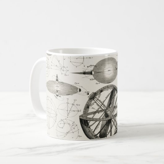 Vintage-Astronomieglobus Kaffeetasse (Vorderseite Links)