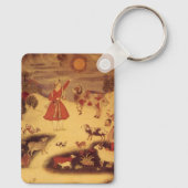 Vintage Astronomy, Antique Asian Celestial Art Schlüsselanhänger (Rückseite)