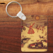 Vintage Astronomy, Antique Asian Celestial Art Schlüsselanhänger (Vorderseite)