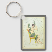 Vintage Astronomy, Cassiopeia Constellation Stars Schlüsselanhänger (Vorderseite)