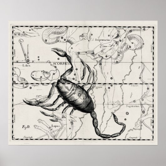 Vintage Astronomy Constellations Celestial Map  Poster (Vorne)