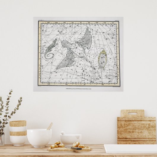 Vintage Astronomy Constellations Celestial Map  Poster (Küche)