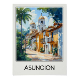 Vintage Asuncion, kolonialer Reiz Poster