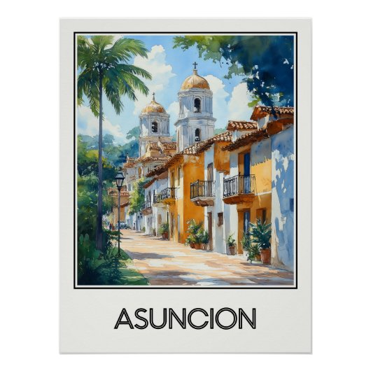 Vintage Asuncion, kolonialer Reiz Poster (Vorderseite)