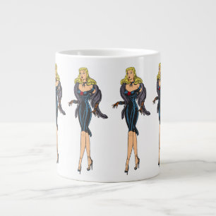 Vintage atemberaubend glamouröses Mädchen Retro Bl Jumbo-Tasse