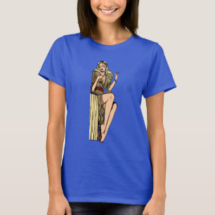 Vintage atemberaubende Blondine Glamour-Girl Retro T-Shirt