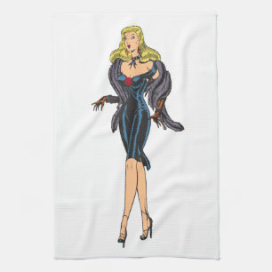 Vintage atemberaubende Glamour-Girl Retro-Blondine Küchentuch