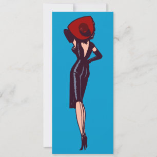 Vintage atemberaubende Glamour-Girl Retro-Pinup Einladung