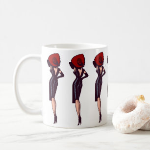 Vintage atemberaubende Glamour-Girl Retro-Pinup Kaffeetasse