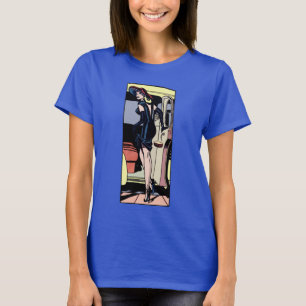 Vintage atemberaubende Glamour-Girl-Taxidroschke R T-Shirt