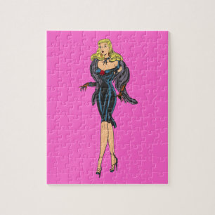 Vintage atemberaubendes Glamourgirl Retro Blondine Puzzle