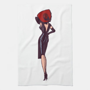 Vintage atemberaubendes Glamourgirl Retro-Pinup Geschirrtuch