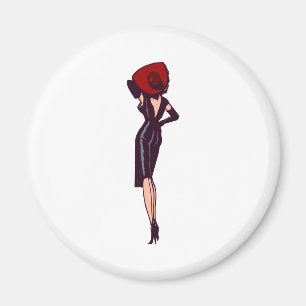 Vintage atemberaubendes Glamourgirl Retro-Pinup Magnet