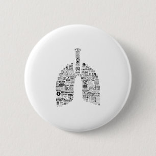 Vintage Atemwege Lungenart Button