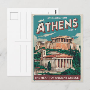 Vintage Athen Geschenke Hauptstadt von Griechenlan Postkarte