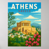 Vintage Athens Greece Parthenon Poster – Retro (Vorne)