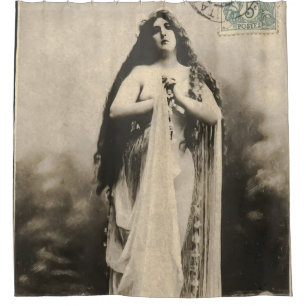 Vintage ätherische Goddess Postcard Duschvorhang