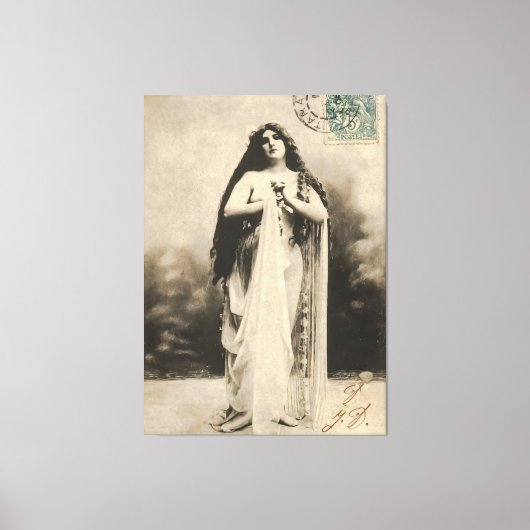 Vintage ätherische Goddess Postcard Leinwanddruck (Vorderseite)
