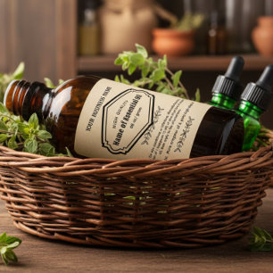 Vintage ätherische Ölapothekenplatten Alkoholflaschenetikett