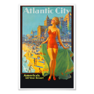 Vintage Atlantic City Reiseplakat Fotodruck