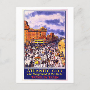 Vintage Atlantic City Reiseplakat Postkarte