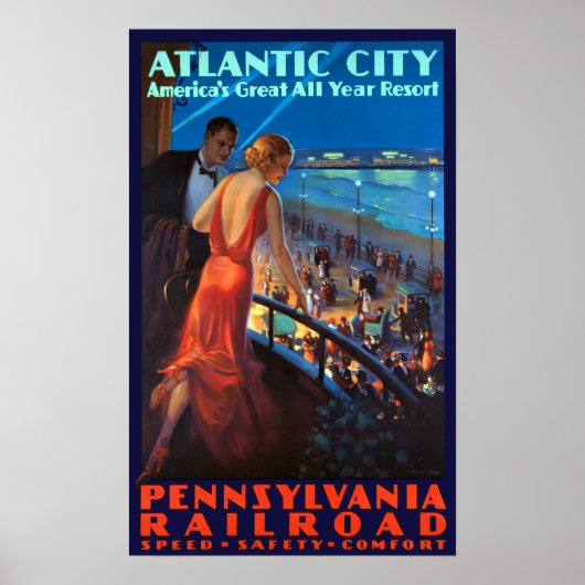 Vintage Atlantikbahn Poster (Vorne)
