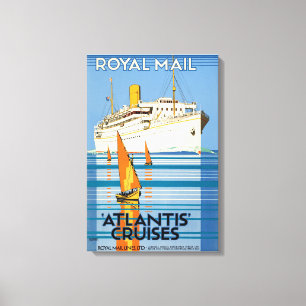 VINTAGE ATLANTIS OCEAN LINER REISE LEINWANDDRUCK