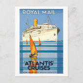 VINTAGE ATLANTIS OCEAN LINER REISE POSTKARTE (Vorderseite)