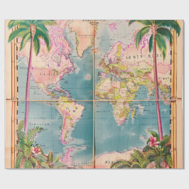 Vintage-Atlas-Geschenkpapier Geschenkpapier
