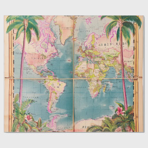 Vintage-Atlas-Geschenkpapier Geschenkpapier