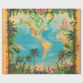 Vintage-Atlas-Geschenkpapier Geschenkpapier