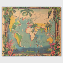 Vintage-Atlas-Geschenkpapier Geschenkpapier