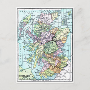 Vintage Atlas-Karte - Schottland Postkarte