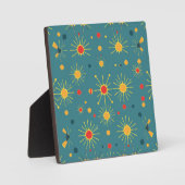 Vintage Atomexplosion Teal-Muster Fotoplatte (Vorderseite)