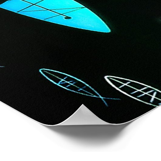 Vintage Atomfische Poster (Ecke)