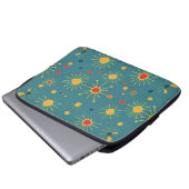 Vintage Atomic Burst Türkis Muster Laptopschutzhülle (Vorne Knopf)