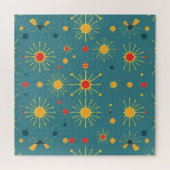 Vintage Atomic Burst Türkis Muster Puzzle (Horizontal)