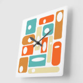 Vintage Atomrechtecke Mitte des Jahrhunderts Quadratische Wanduhr (Winkel)