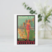 Vintage Attika City Travel Ad Postkarte (Stehend Vorderseite)