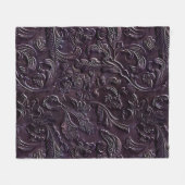 Vintage Aubergine-Leder mit Prägung Fleecedecke (Vorderseite (Horizontal))