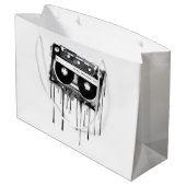 Vintage Audiokassette Große Geschenktüte (Rückseite Schrägansicht)