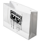 Vintage Audiokassette Große Geschenktüte (Vorderseite Schrägansicht)