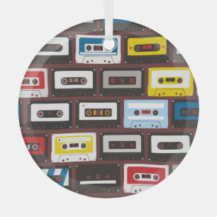Vintage Audiokassetten, nahtloser Hintergrund. Ornament Aus Glas