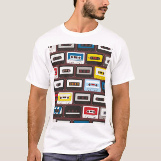 Vintage Audiokassetten, nahtloser Hintergrund. T-Shirt