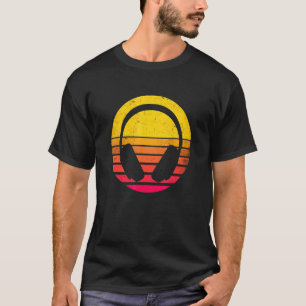 Vintage Audiophile Kopfhörer Retro-80er-Stil T-Shirt