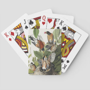 Vintage Audubon Amerikanische Rotdrossel Vogelnest Spielkarten