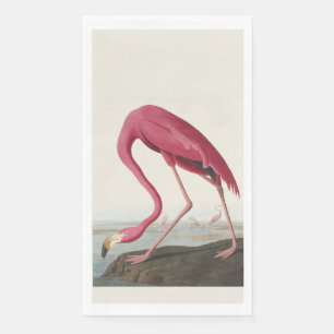 Vintage Audubon Amerikanischer Flamingo Rosa Vogel Serviette