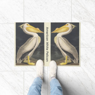Vintage Audubon Amerikanischer Weißer Pelikan Voge Fußmatte